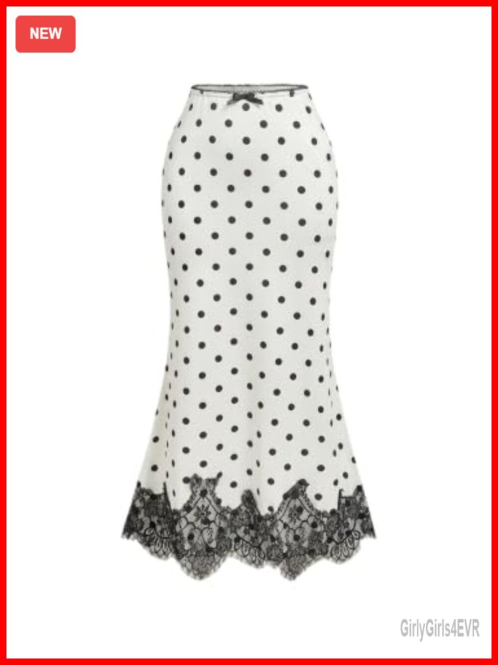 Polka Dot Lace Fishtail Bodycon Long Skirt High Waist Y2K